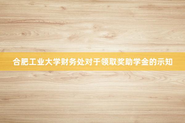 合肥工业大学财务处对于领取奖助学金的示知
