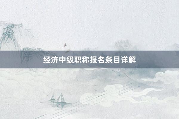 经济中级职称报名条目详解