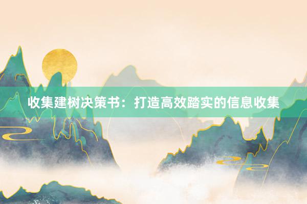 收集建树决策书：打造高效踏实的信息收集