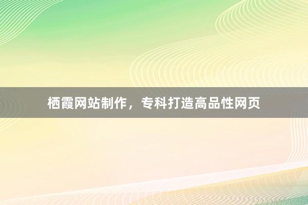 栖霞网站制作，专科打造高品性网页