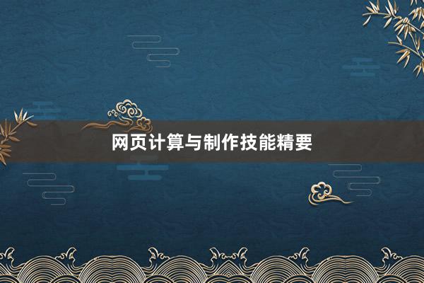 网页计算与制作技能精要